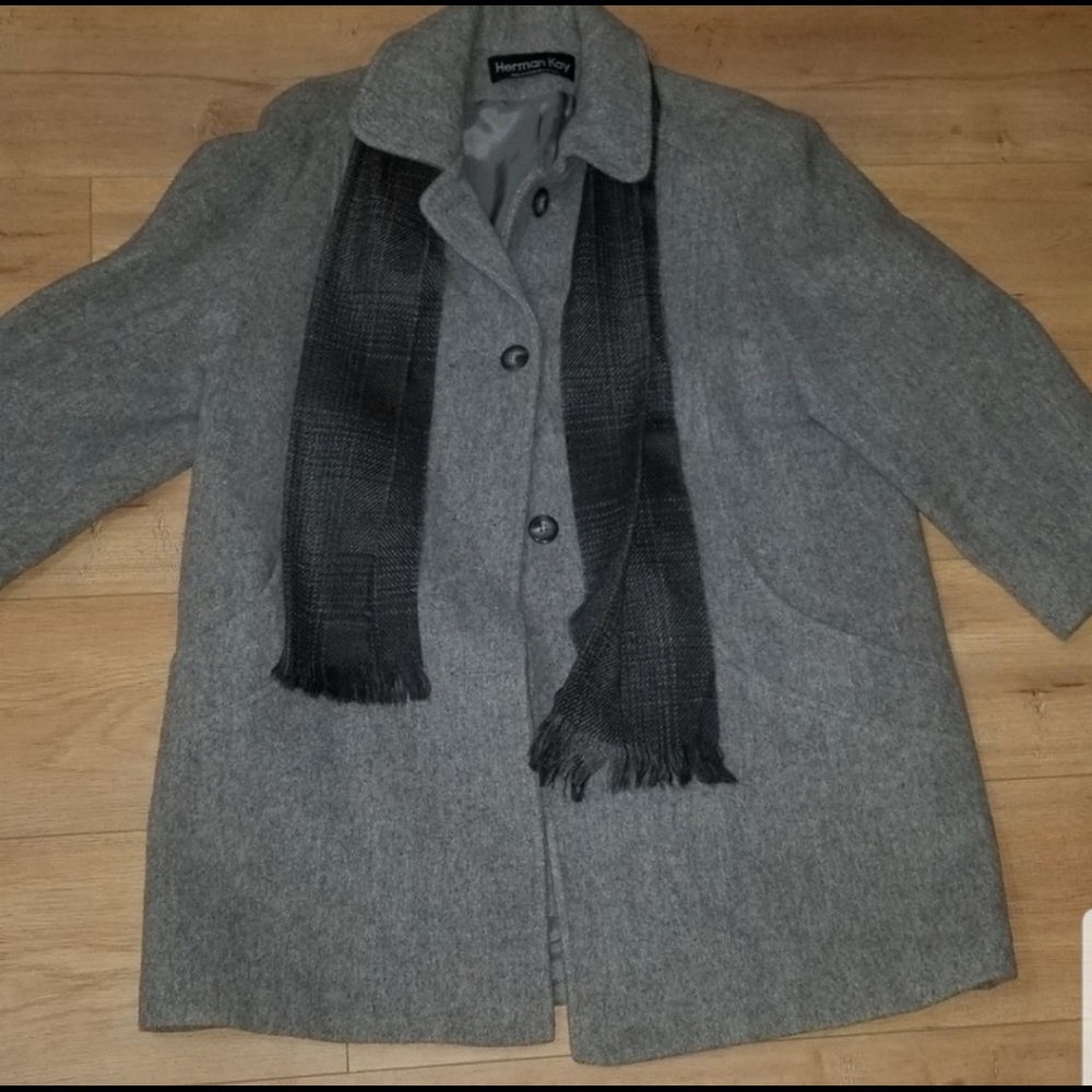 Vintage Herman Kay Wool Coat with scarf